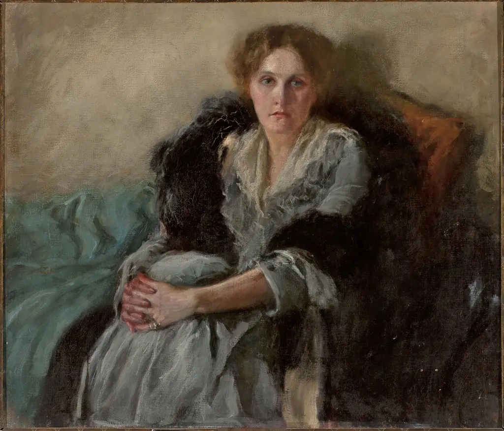 Portrait of the artist's wife, Leta Czajkowska (ca.1875–1947), by Józef Czajkowski