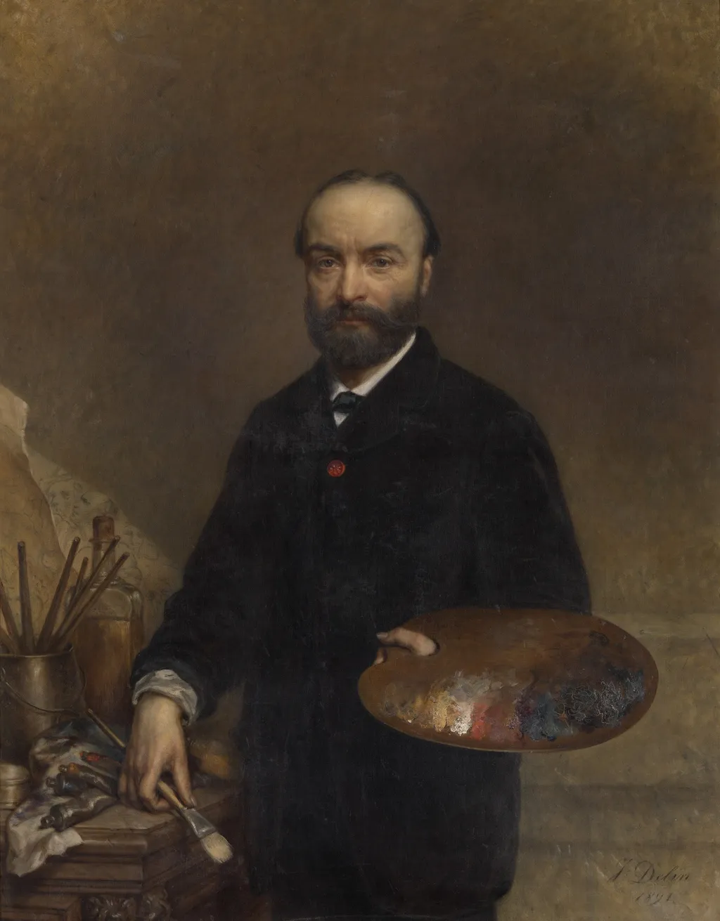 The Painter Charles Verlat, by Jozef Delin, oil, 1896