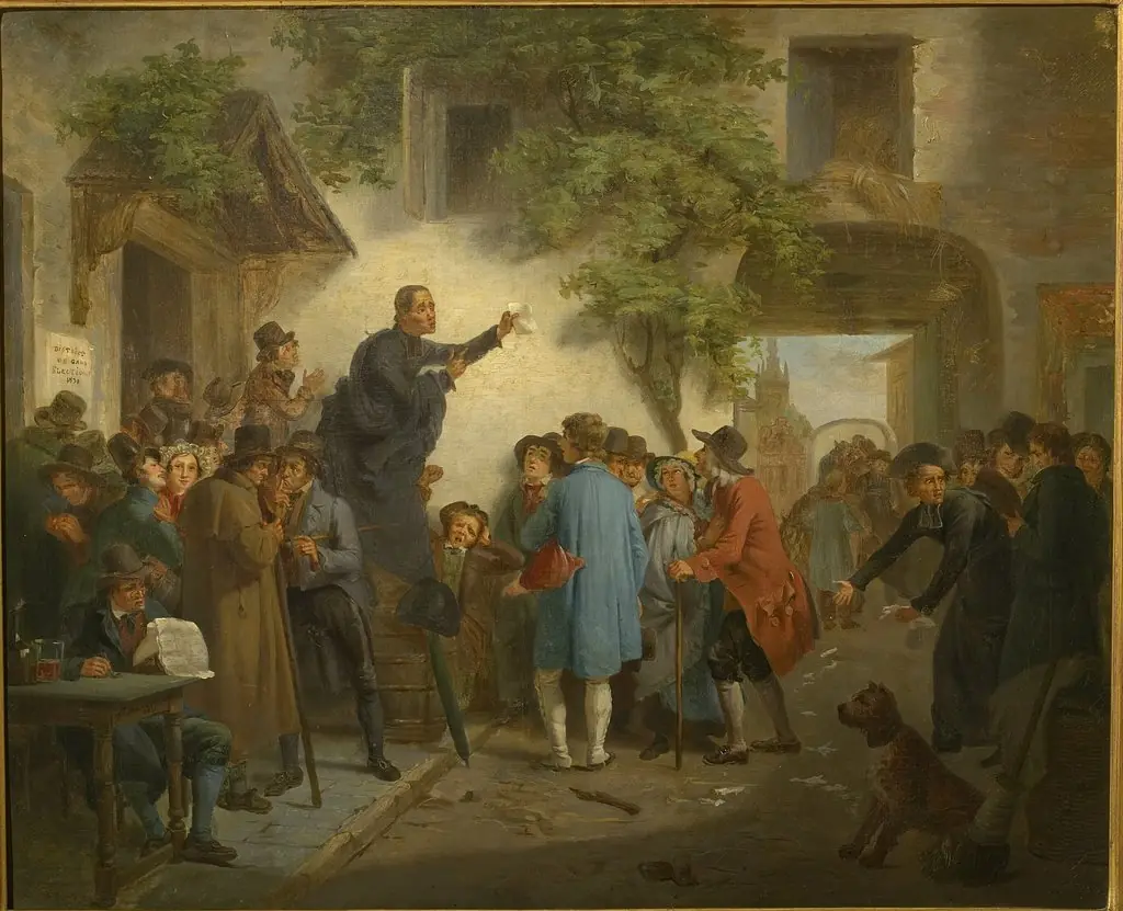 At an inn - Election in Ghent in 1830, by Jozef Geirnaert