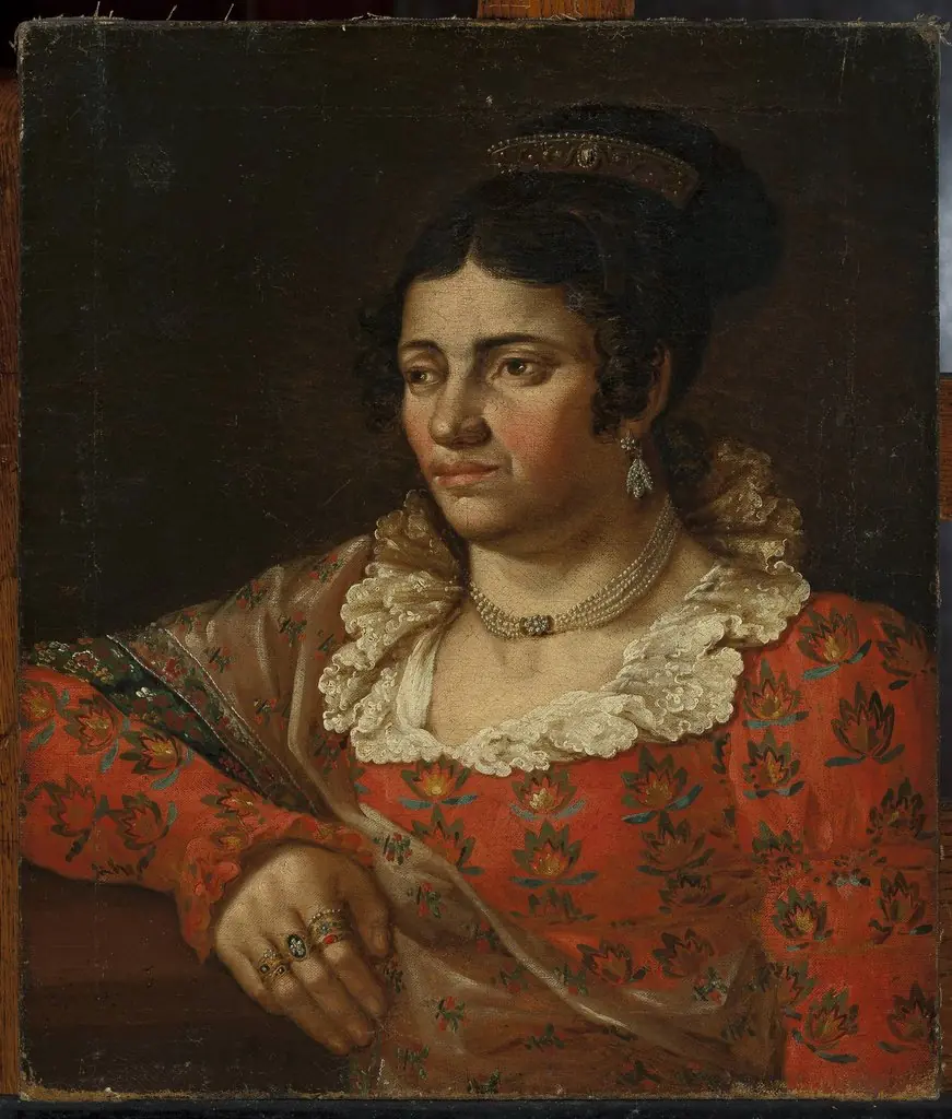 Portrait of Amelia Karolina Teleman, artist’s wife, by Józef Hilary Głowacki