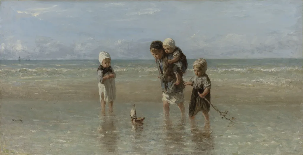 Children of the Sea, by Jozef Israëls, oil, 1872