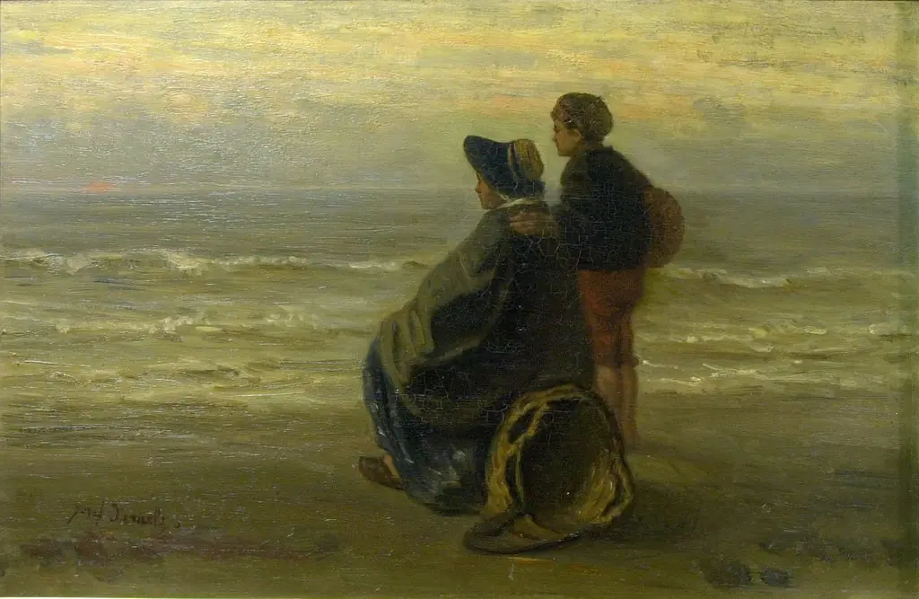 Mother and Child on a Seashore, by Jozef Israëls