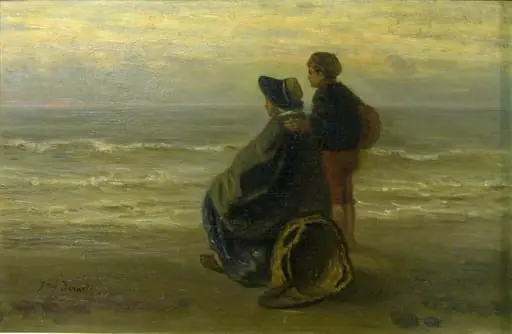 Mother and Child on a Seashore, by Jozef Israëls