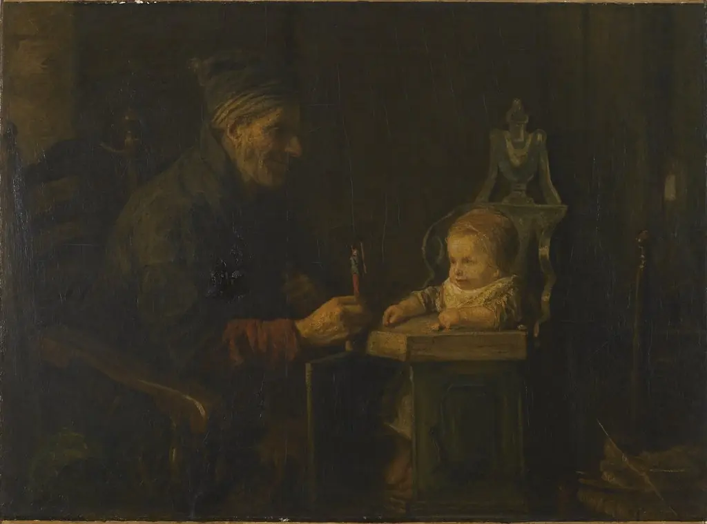 Old Man and Baby, by Jozef Israëls