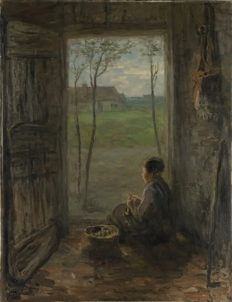 Scene in Laren, North Holland, by Jozef Israëls