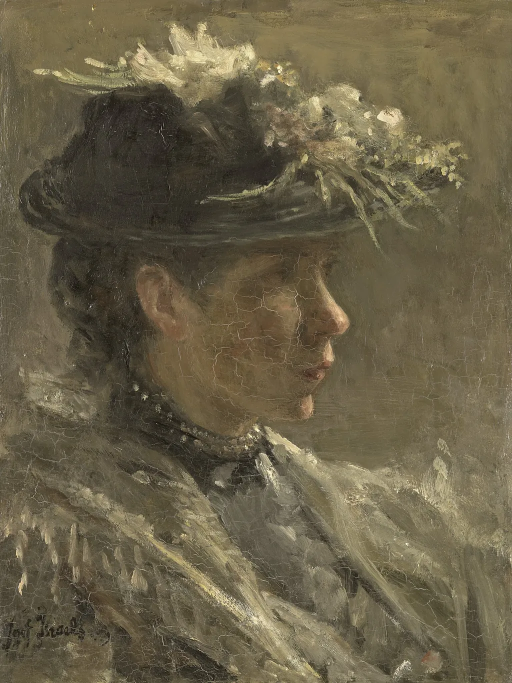 Study of Sijtje van Bemmel (1880-1963), by Jozef Israëls, oil, 1898