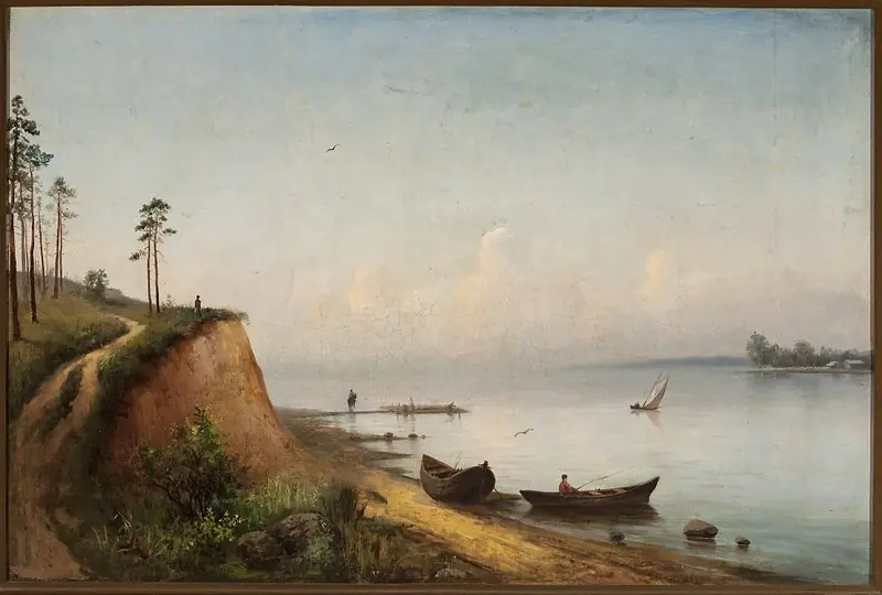 Landscape – Steep bank of the Viliya River, by Józef Marszewski