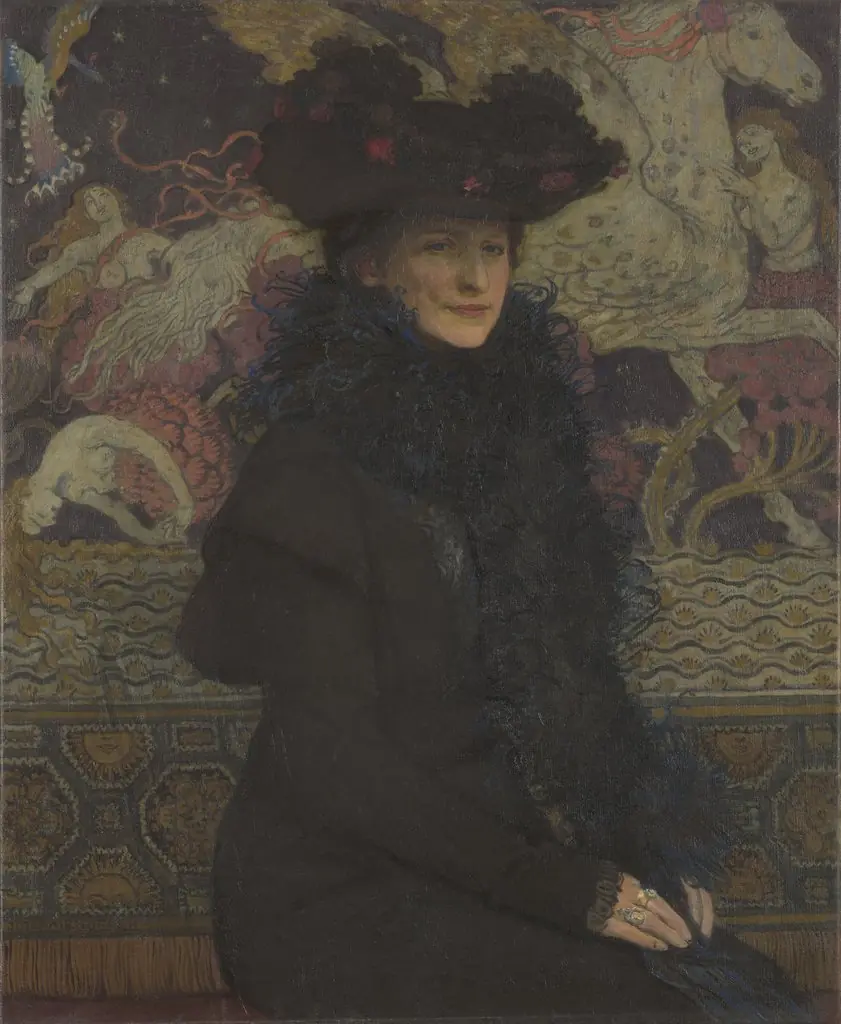 Portret żony na tle Pegaza, by Józef Mehoffer