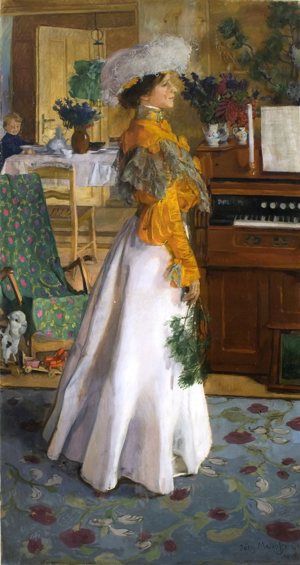 W letnim mieszkaniu, by Józef Mehoffer, oil, 1904