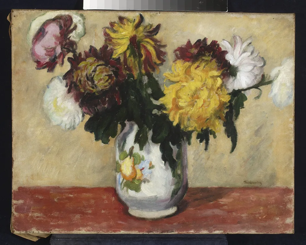 Chrysanthemums, by Józef Pankiewicz, oil, 1910