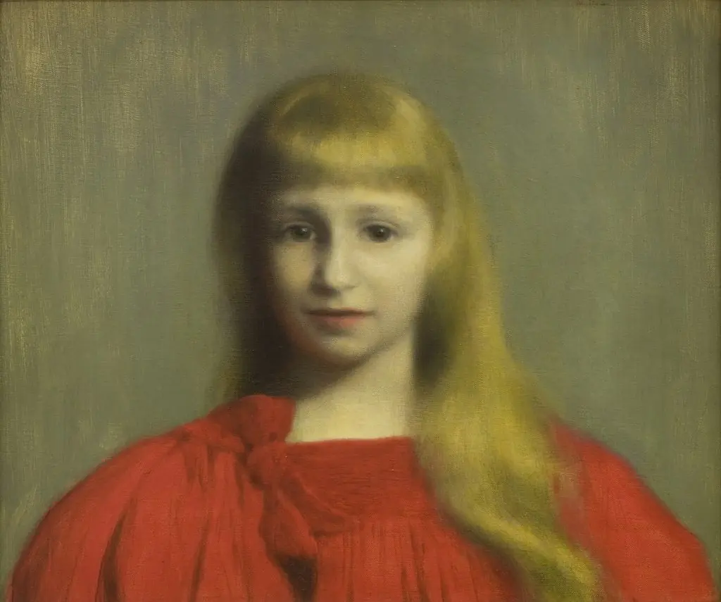 Little Girl in Red Dress, by Józef Pankiewicz