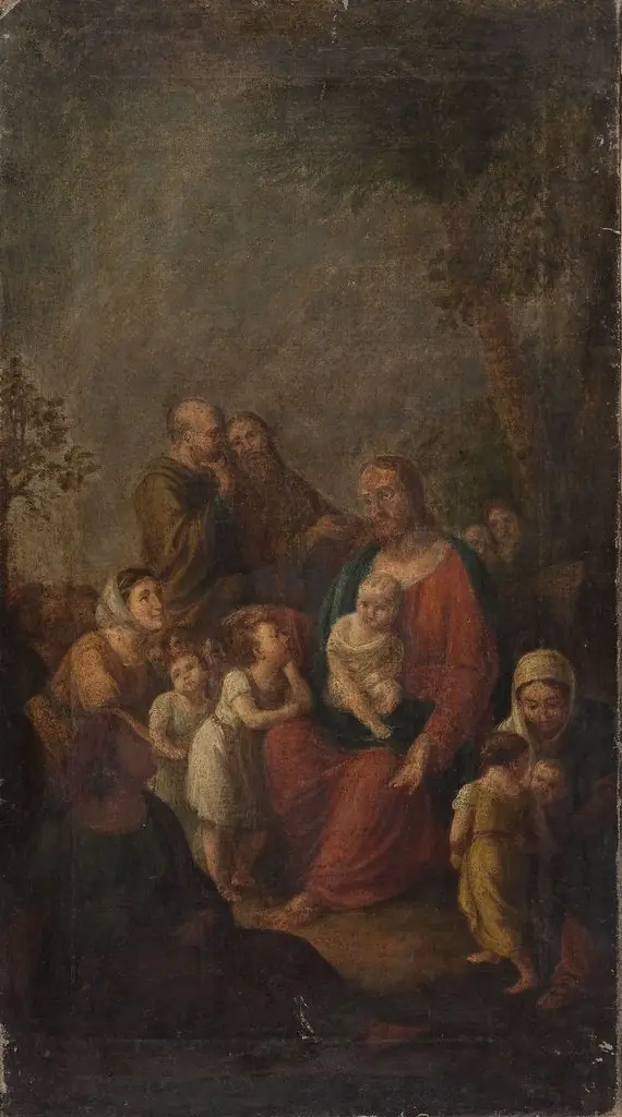 Christ blesses children, by Józef Pitschmann