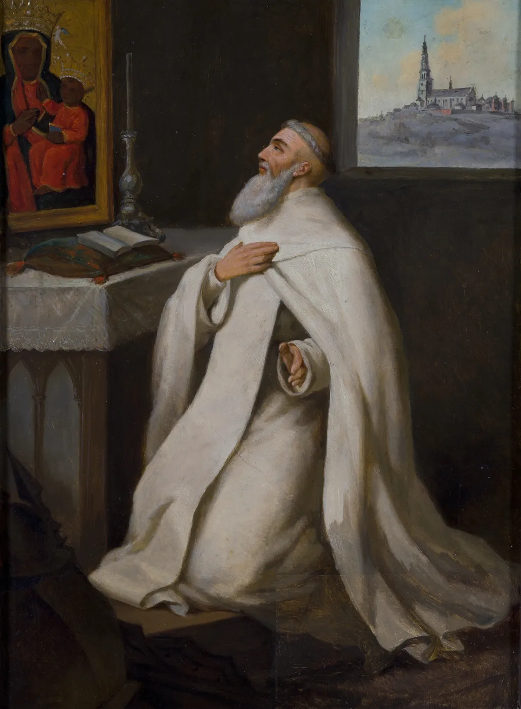 Portrait of Reverend Augustyn Kordecki, by Józef Polkowski, oil, 1894