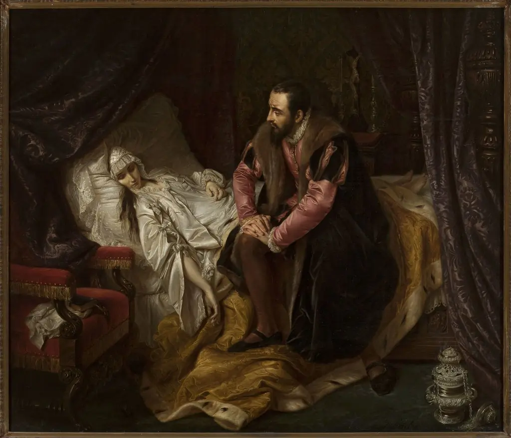 Death of Barbara Radziwiłł, by Józef Simmler