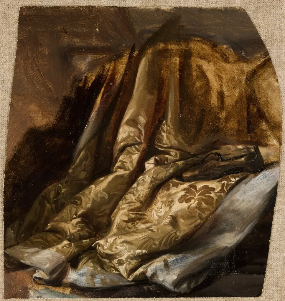 Fragment of the Cover of Quinn's Bed. Study to the Painting "The Death of Barbara Radziwiłł", by Józef Simmler