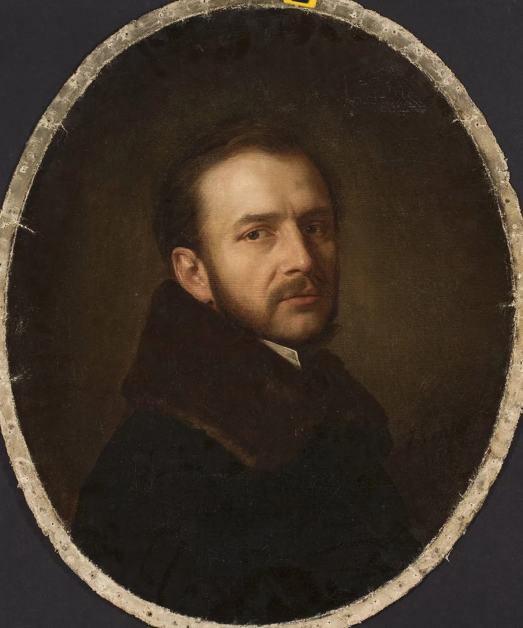Portrait of a man, by Józef Simmler, oil, 1856