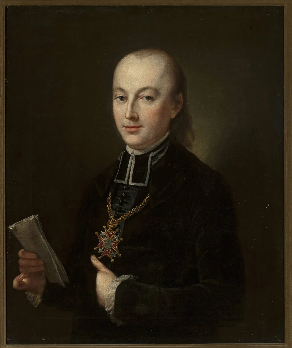 Portrait of Antoni Kruszewski, prelate, by Józef Simmler, oil, 1850
