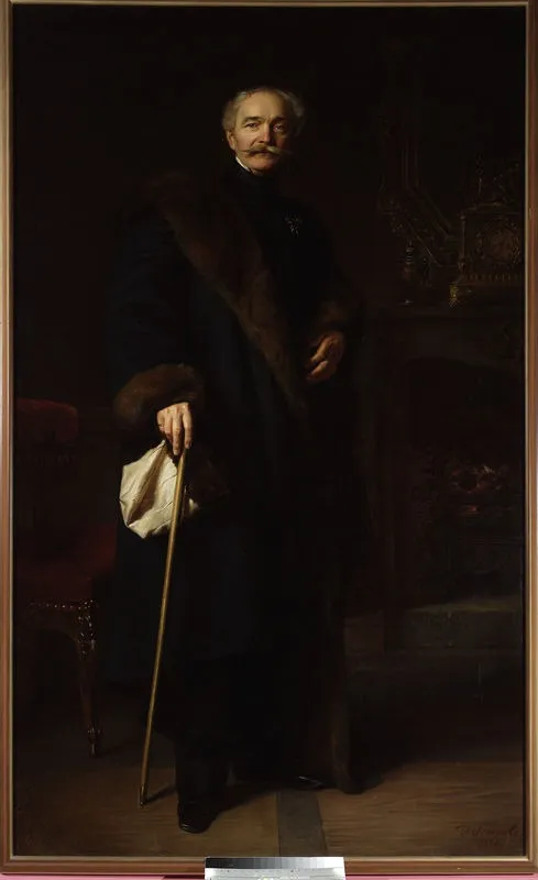 Portrait of colonel Konstanty Fiszer, by Józef Simmler, oil, 1863