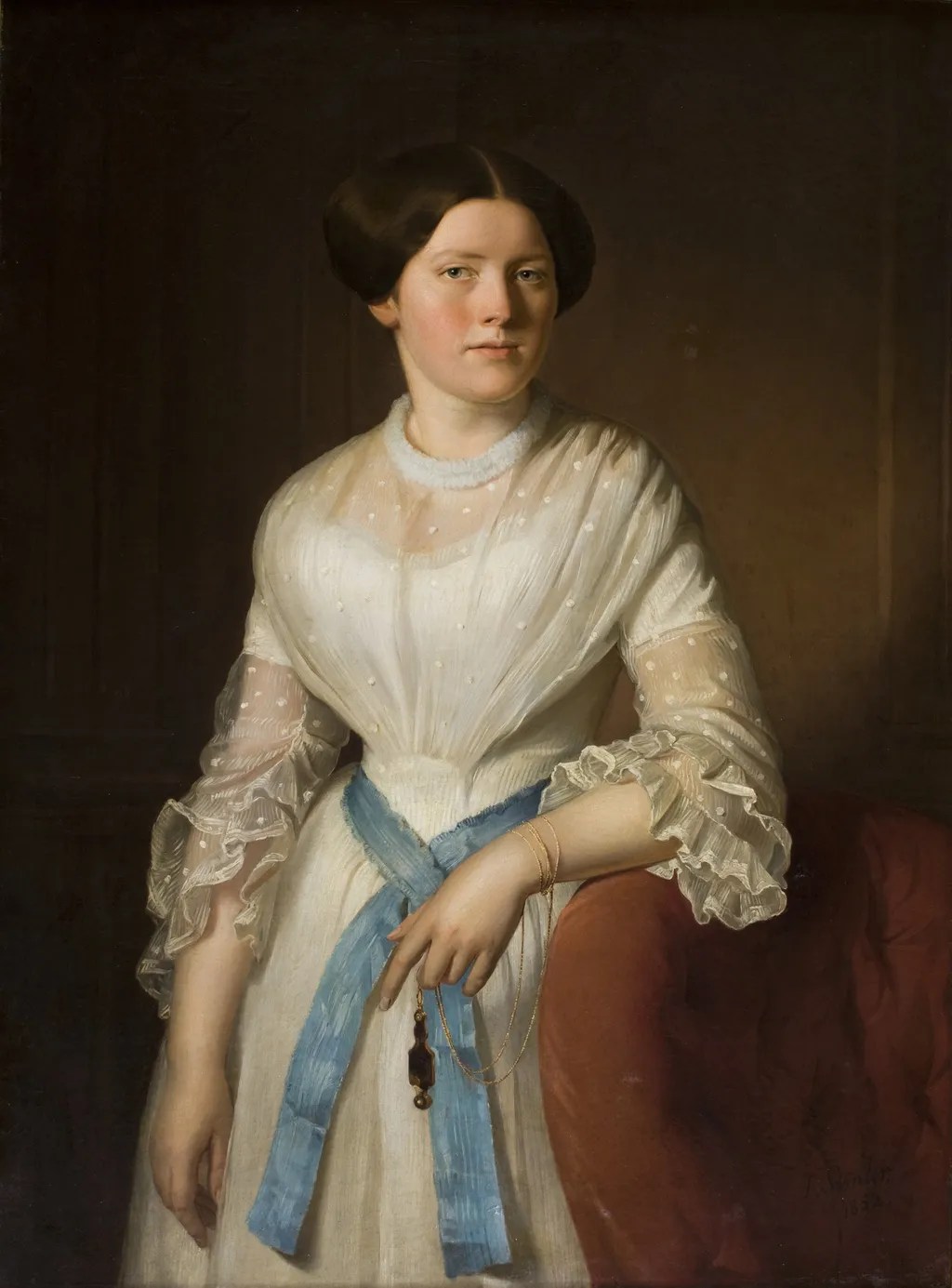 Portrait of Miss Pisarzowska, by Józef Simmler, oil, 1852