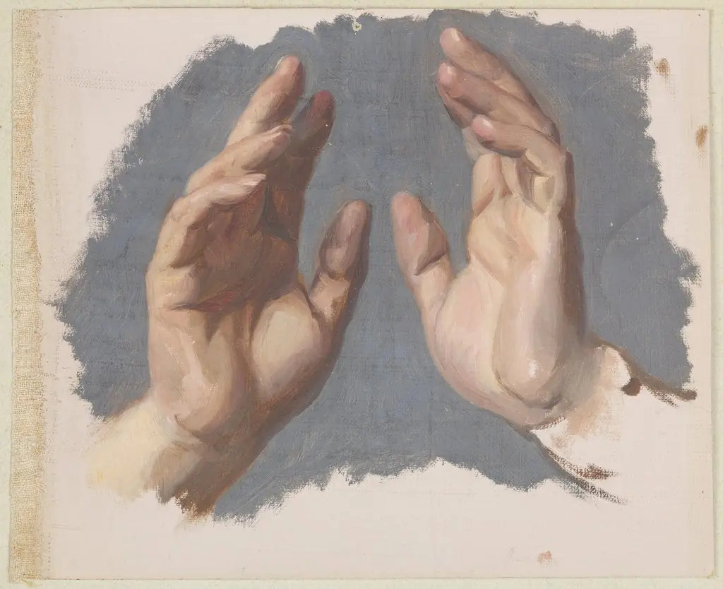 Study of Both Hands of the Bishop for the Painting "The Oath of Queen Jadwiga", by Józef Simmler