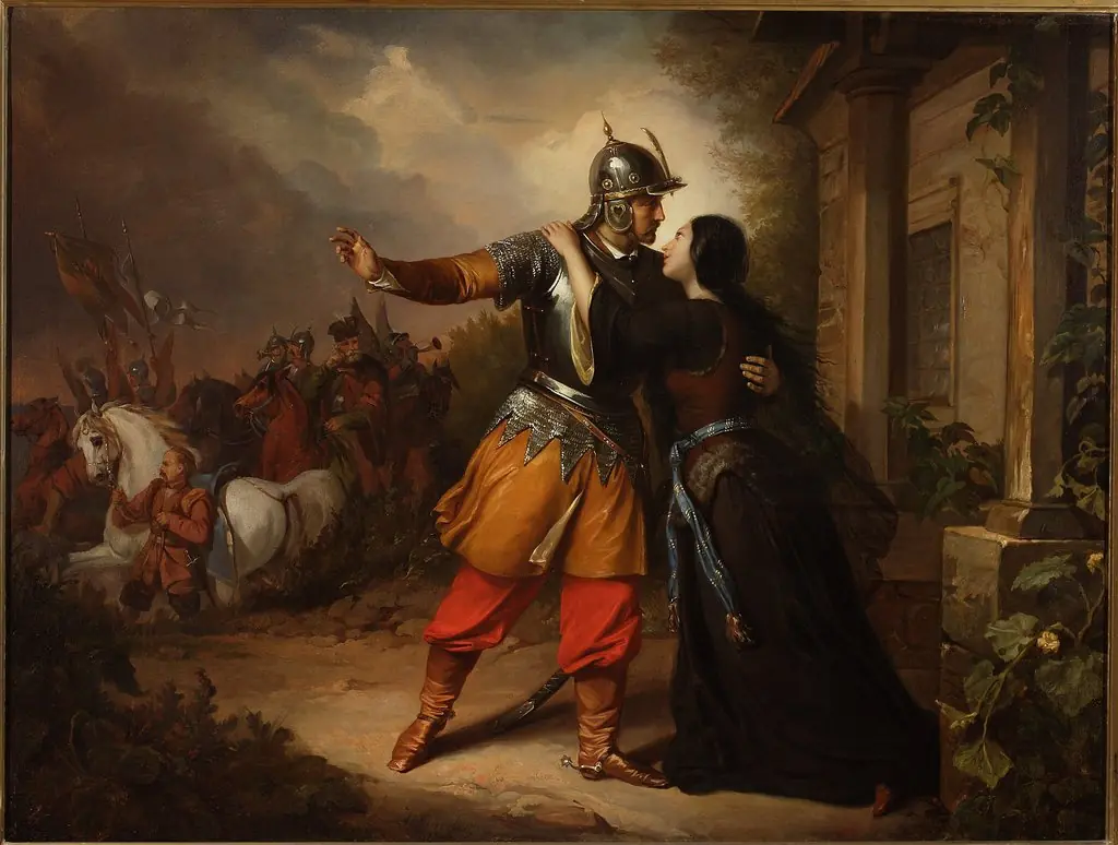 Wacław's farewell to Maria, by Józef Simmler