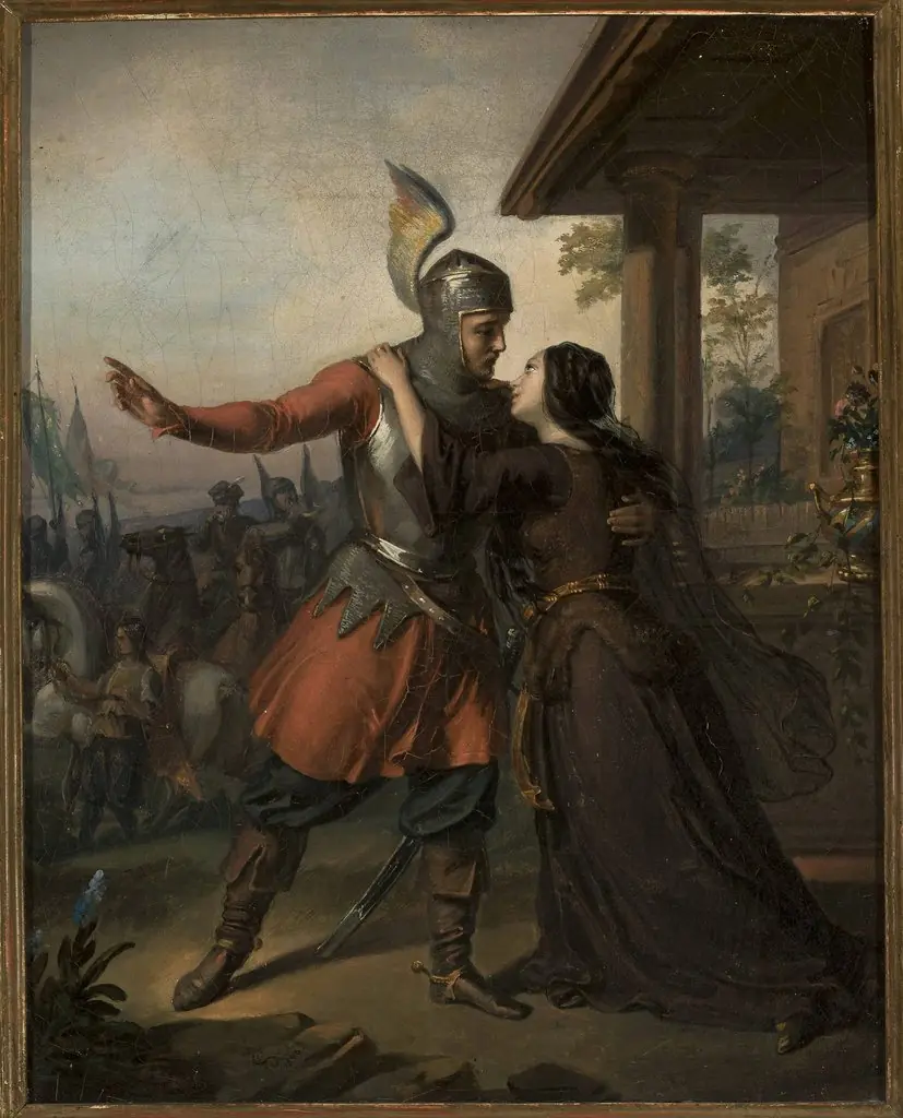 Wacław's farewell to Maria, by Józef Simmler