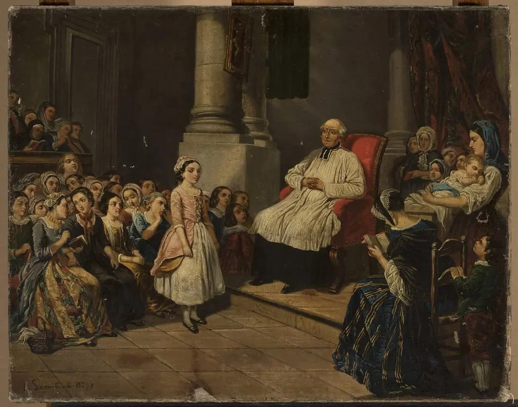 Catechism lesson, by Józef Szermentowski