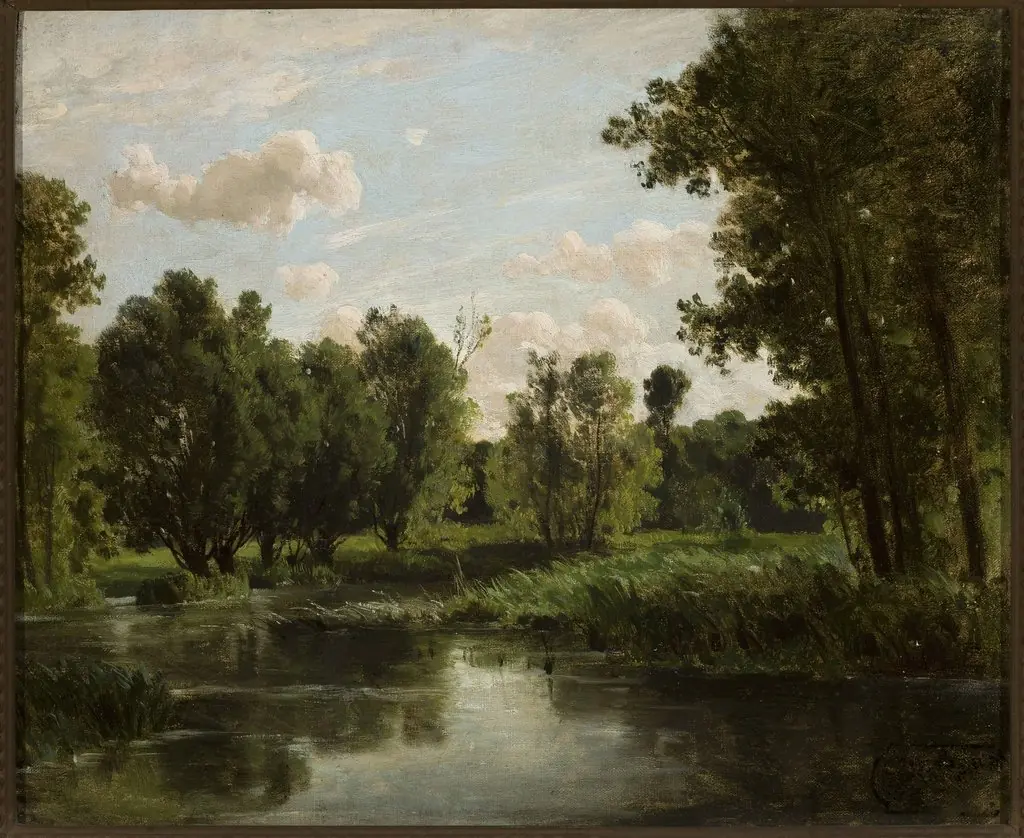 Lake in the forest, by Józef Szermentowski