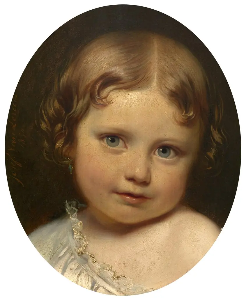 Madame Valentine De Give-LeDelier as a Child, by Jozef Van Lerius