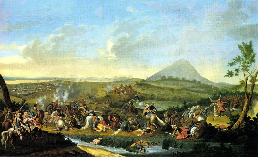 Battle of Mohács in 1687, by József Borsos, oil, 1837