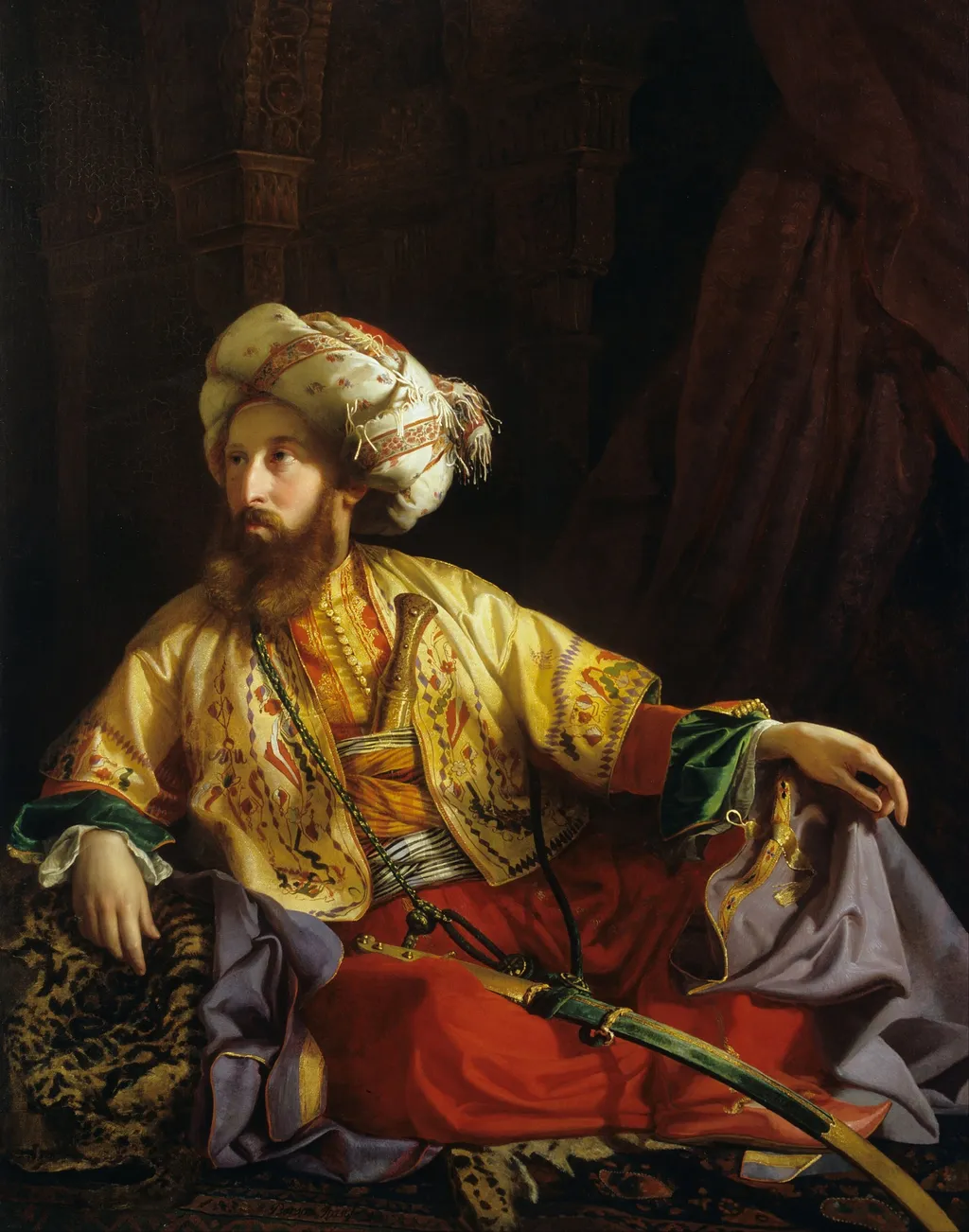 Emir of Lebanon, by József Borsos, oil, 1843