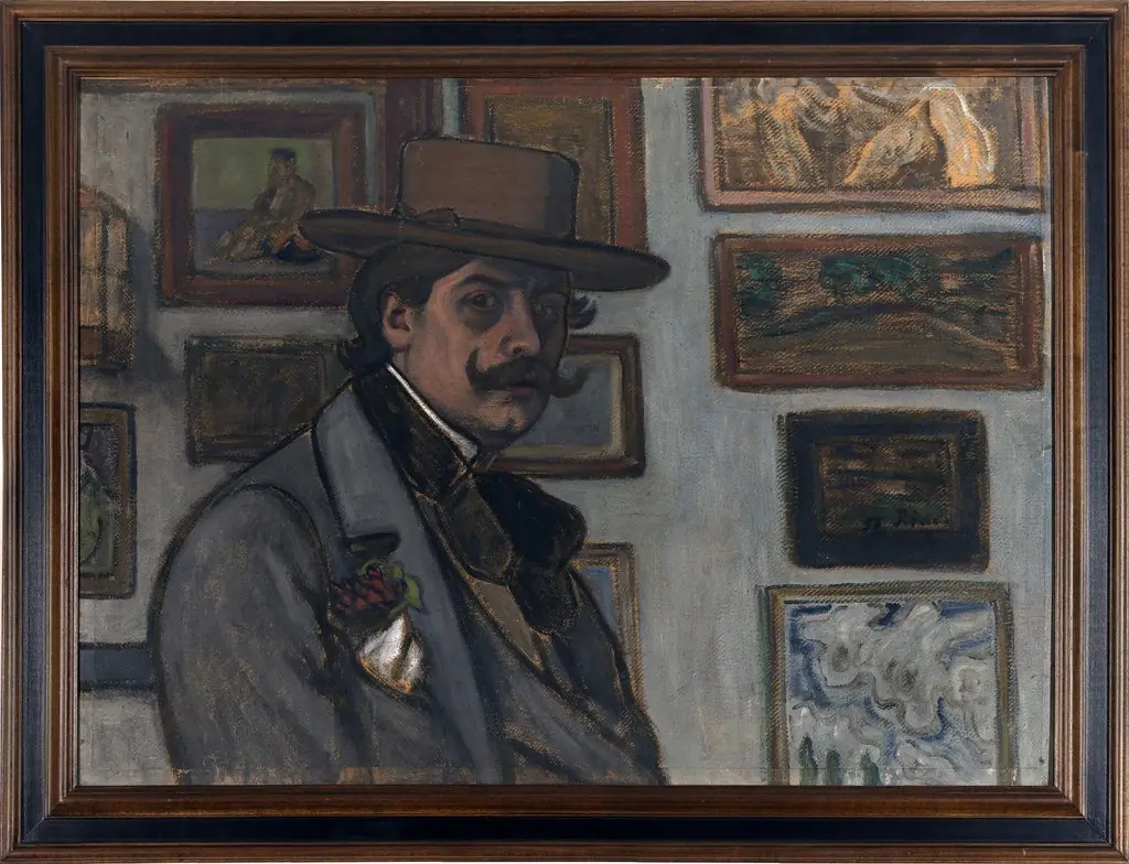 Self-Portrait in a brown hat, by József Rippl-Rónai