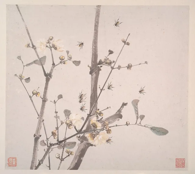 清　居廉　花卉蟲草　冊頁　八開|Insects and Flowers
