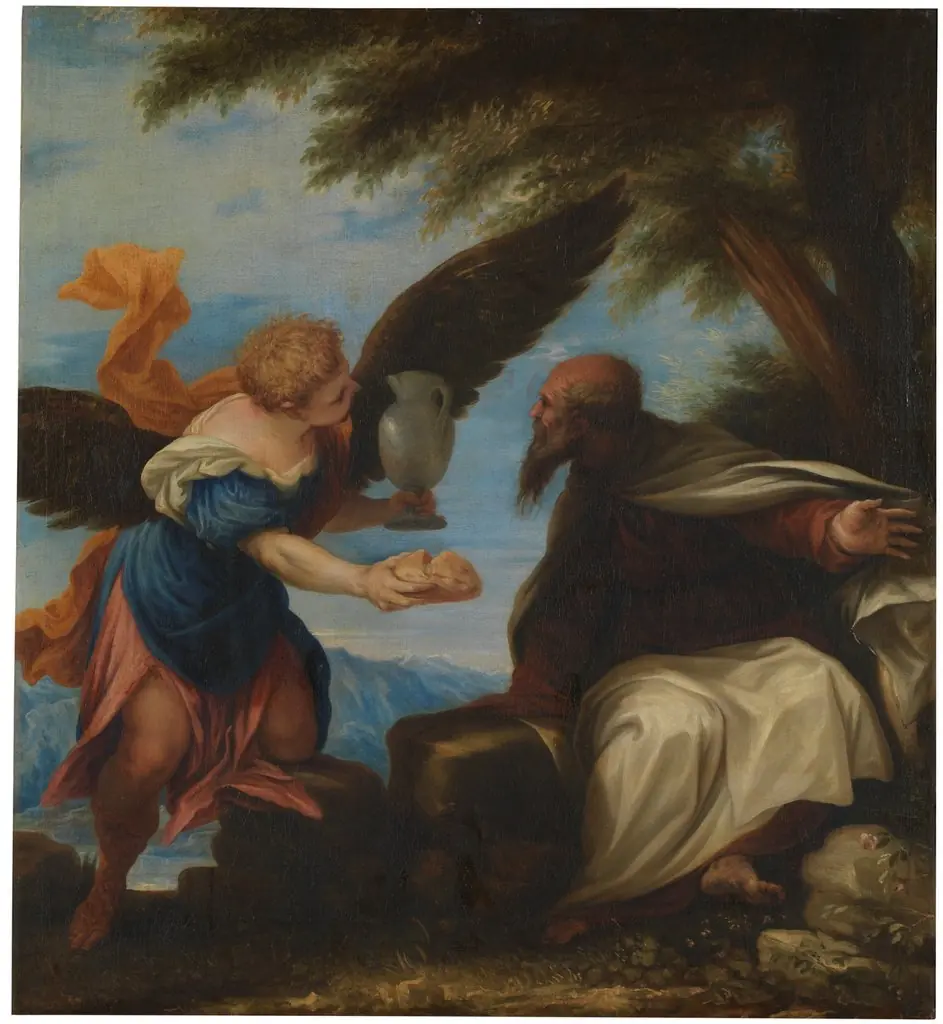El profeta Elías y el ángel, by Juan Antonio de Frías y Escalante