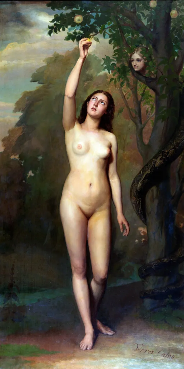 Eva cogiendo la manzana