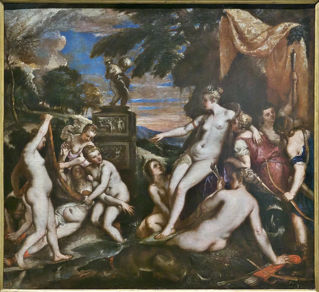 Diana and Callisto, by Juan Bautista Martínez del Mazo, oil, 1650