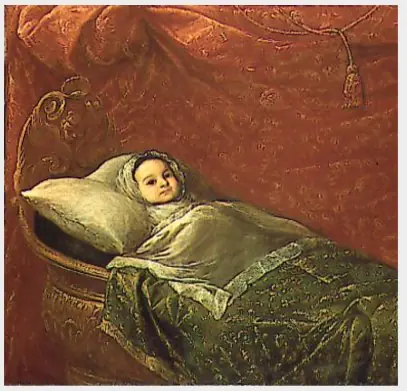 A Noble Spanish Child in its Cradle, by Juan Carreño de Miranda