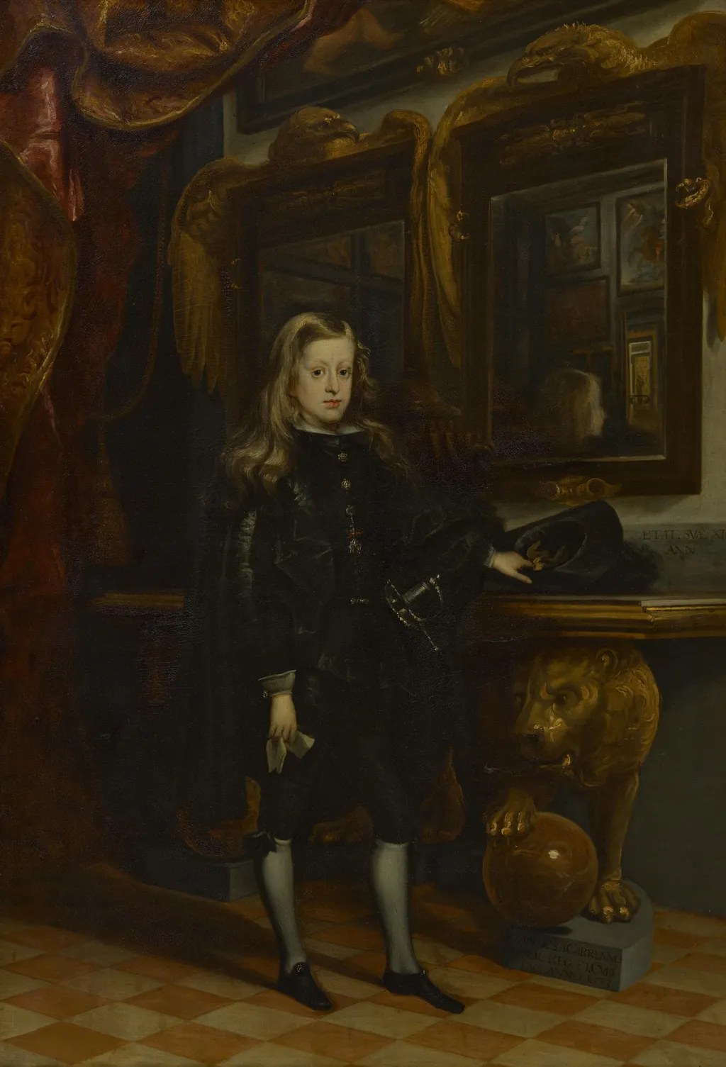 King Charles II. of Spain (1661-1700) as a Twelve-Year-Old, by Juan Carreño de Miranda, paint, 1673