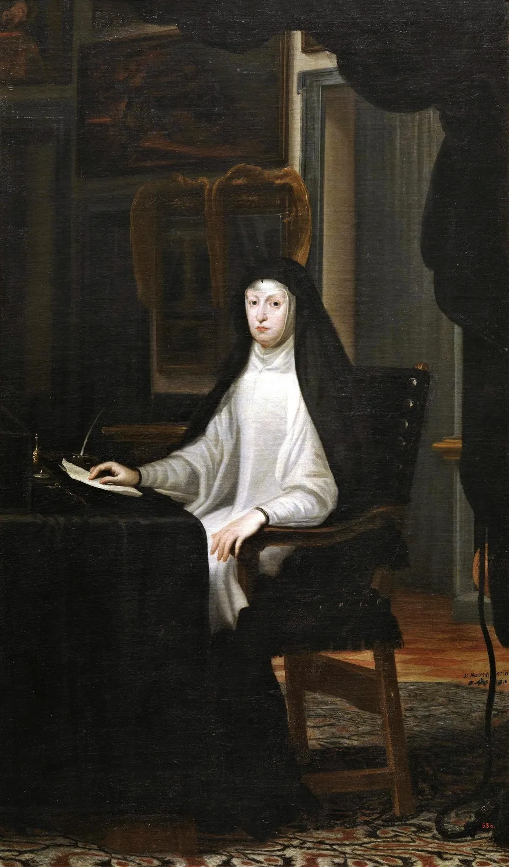 Queen Mariana de Austria as a Widow, by Juan Carreño de Miranda, oil, 1669