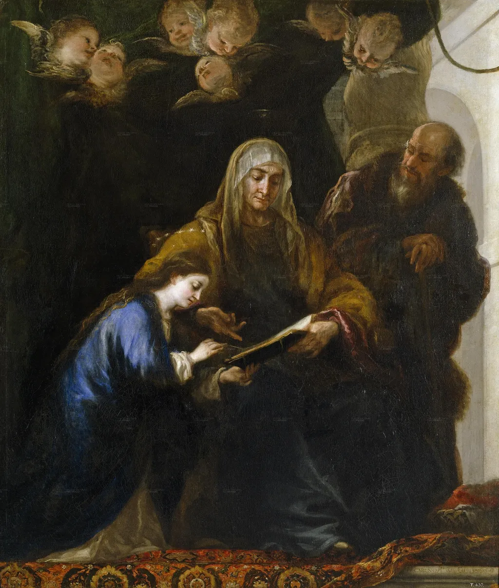 Saint Anne teaching the Virgin to read, by Juan Carreño de Miranda, oil, 1674