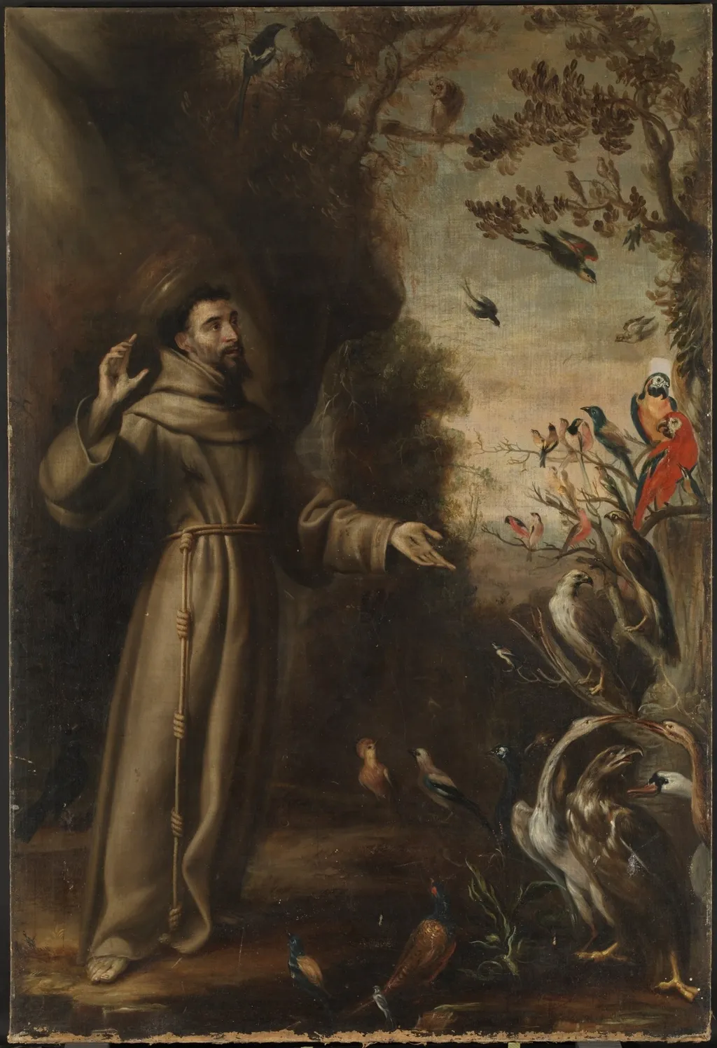 Saint Francis Preaching to the Birds, by Juan Carreño de Miranda, oil, 1646