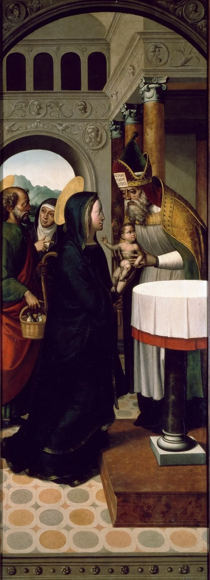 Christ presented in the Temple, by Juan Correa de Vivar, oil, 1530