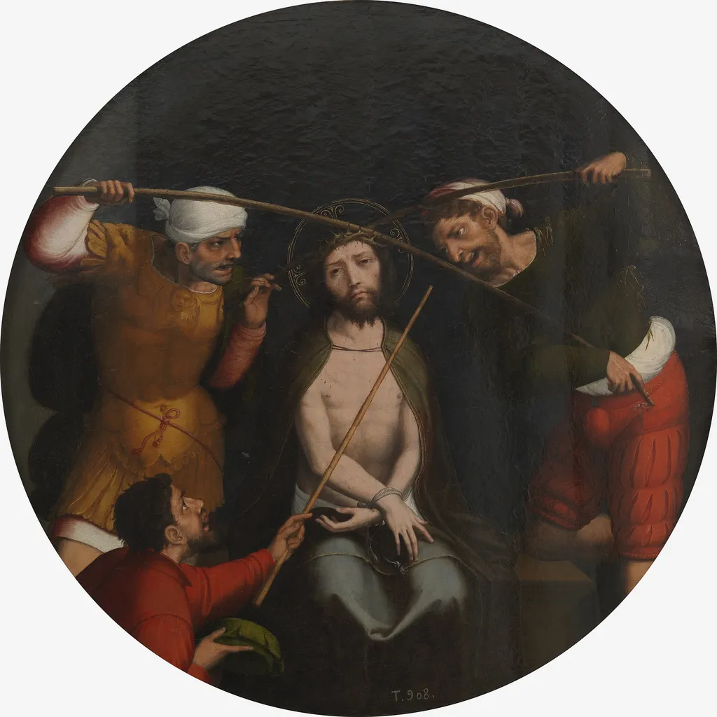 The Crowning with Thorns, by Juan Correa de Vivar, oil, 1540