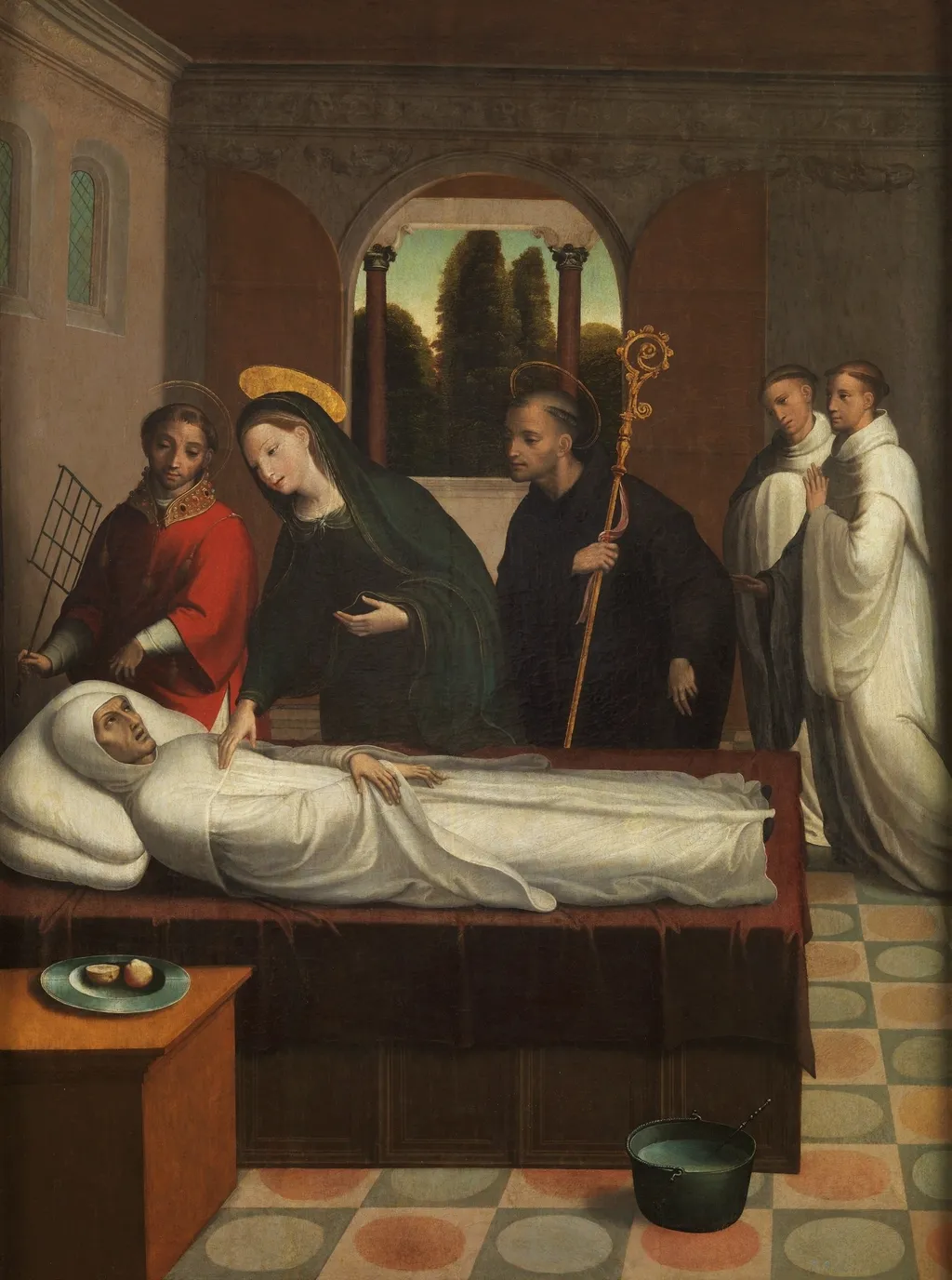 The Death of Saint Bernard, by Juan Correa de Vivar, oil, 1545