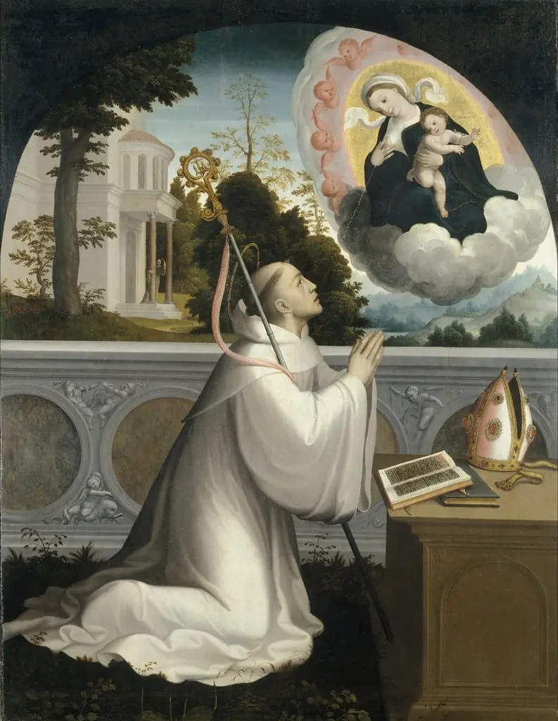 The Virgin Appears to Saint Bernard, by Juan Correa de Vivar