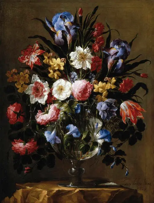 Flowers in a Glass Vase, by Juan de Arellano