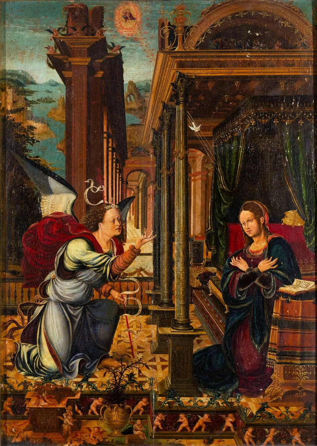 Annunciation, by Juan de Borgoña, oil, 1517