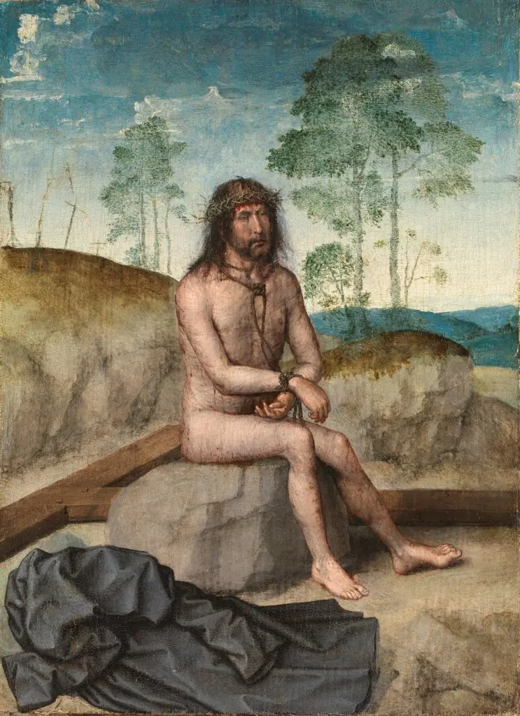 Christ seated on a Cold Rock, by Juan de Flandes