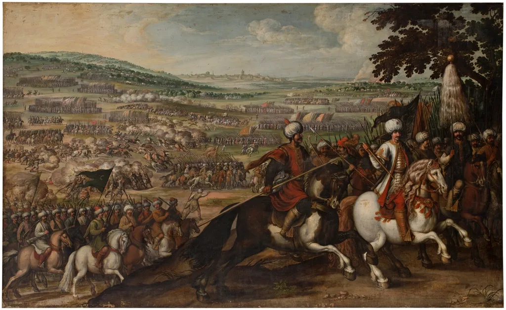 The Turks abandon the outskirts of Vienna in 1532, by Juan de la Corte, oil, 1601