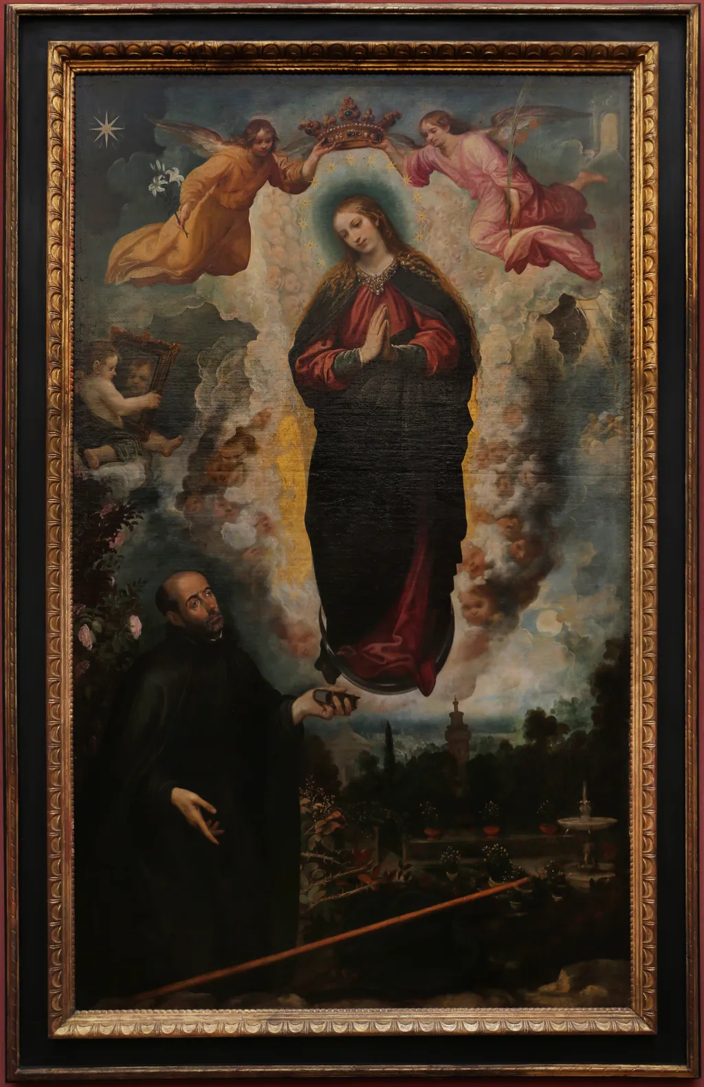 Mary of the Immaculate Conception, venerated by the donor Father Fernando de Mata (ca. 1554-1612), by Juan de las Roelas, oil, 1612